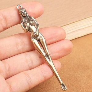 Vintage naked lady snuff spoon